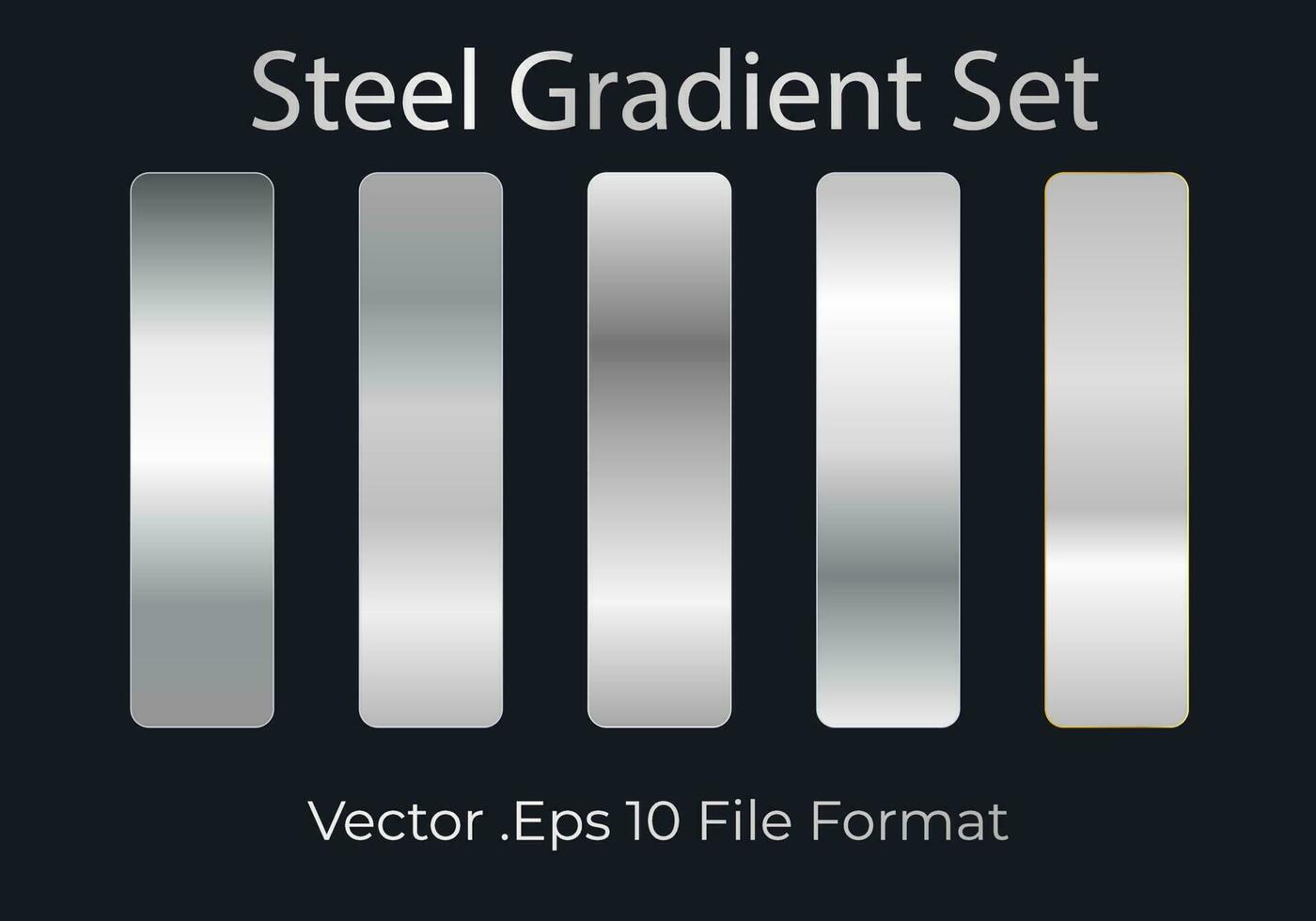 Silver metal steel gradient color set , Vector eps file