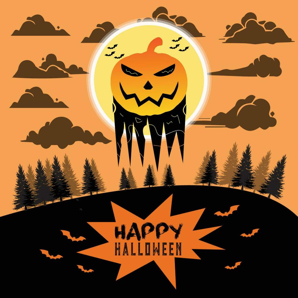 Halloween social media post design vector