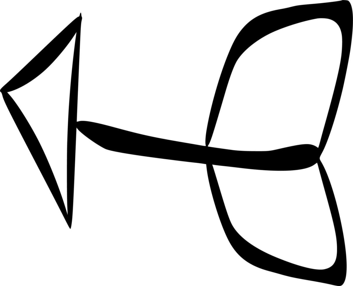 Vector silhouette of Arrow on white background