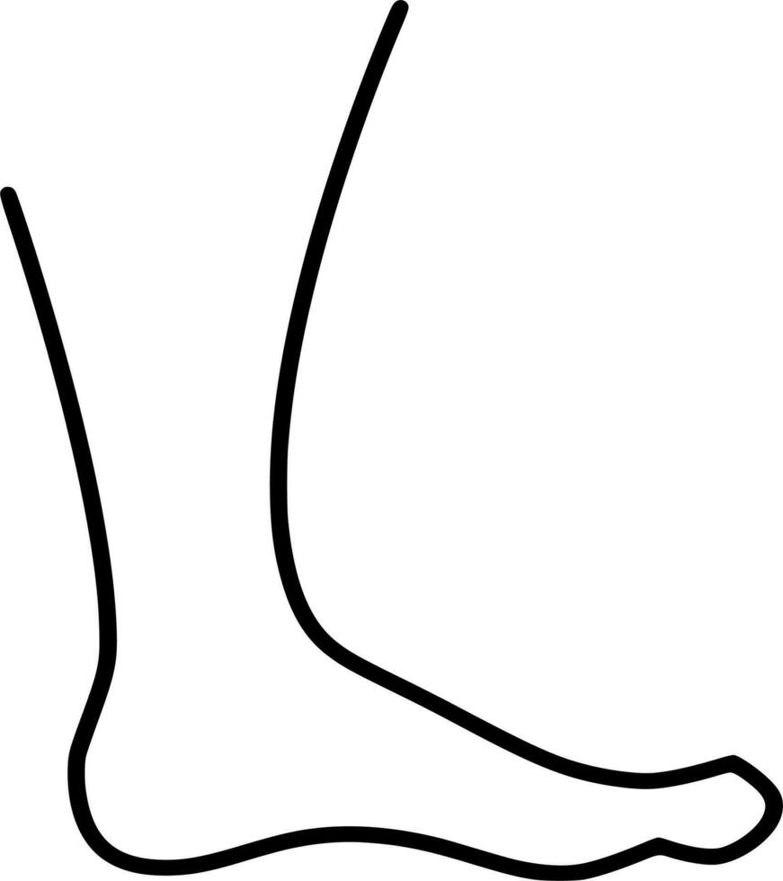 Vector silhouette of barefoot on white background