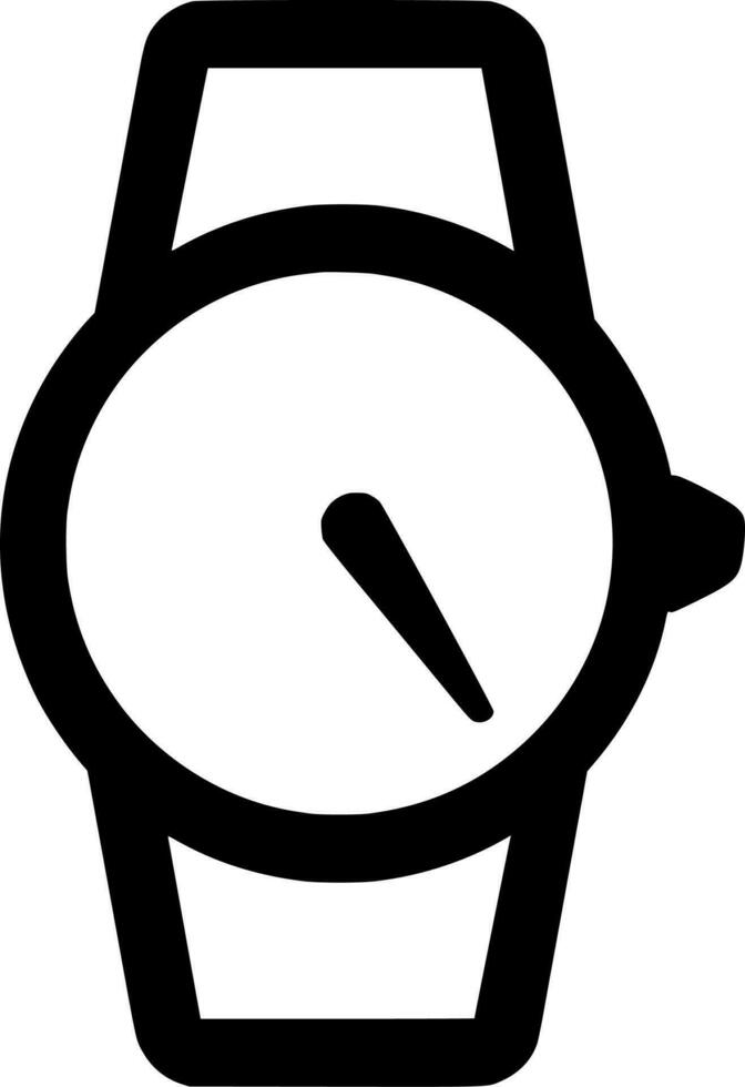 Vector silhouette of watch on white background