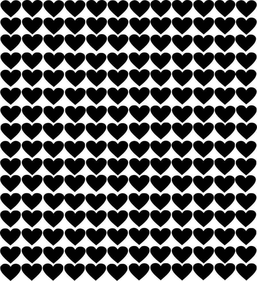 Vector silhouette of heart pattern on white background