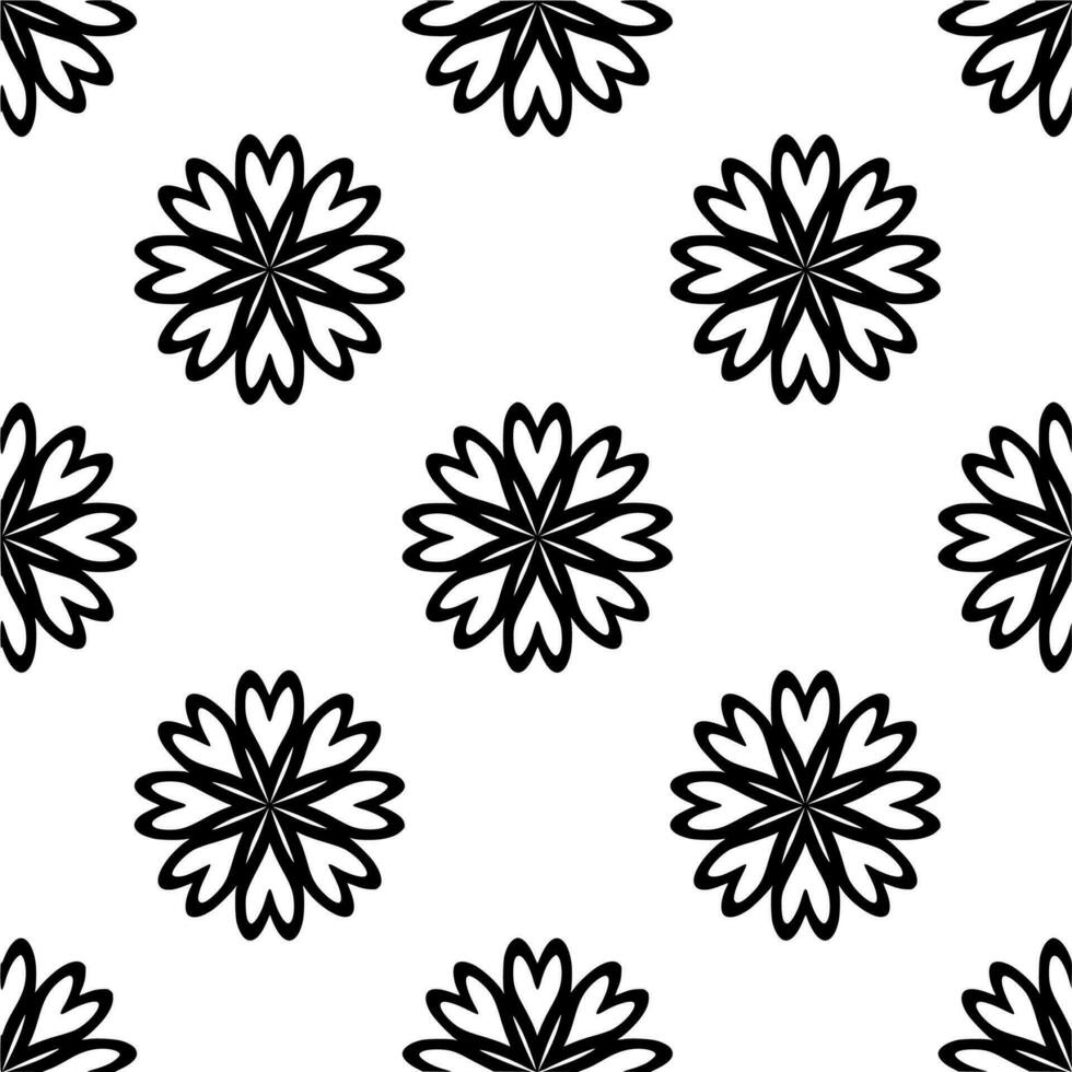 Vector silhouette of floral pattern on white background