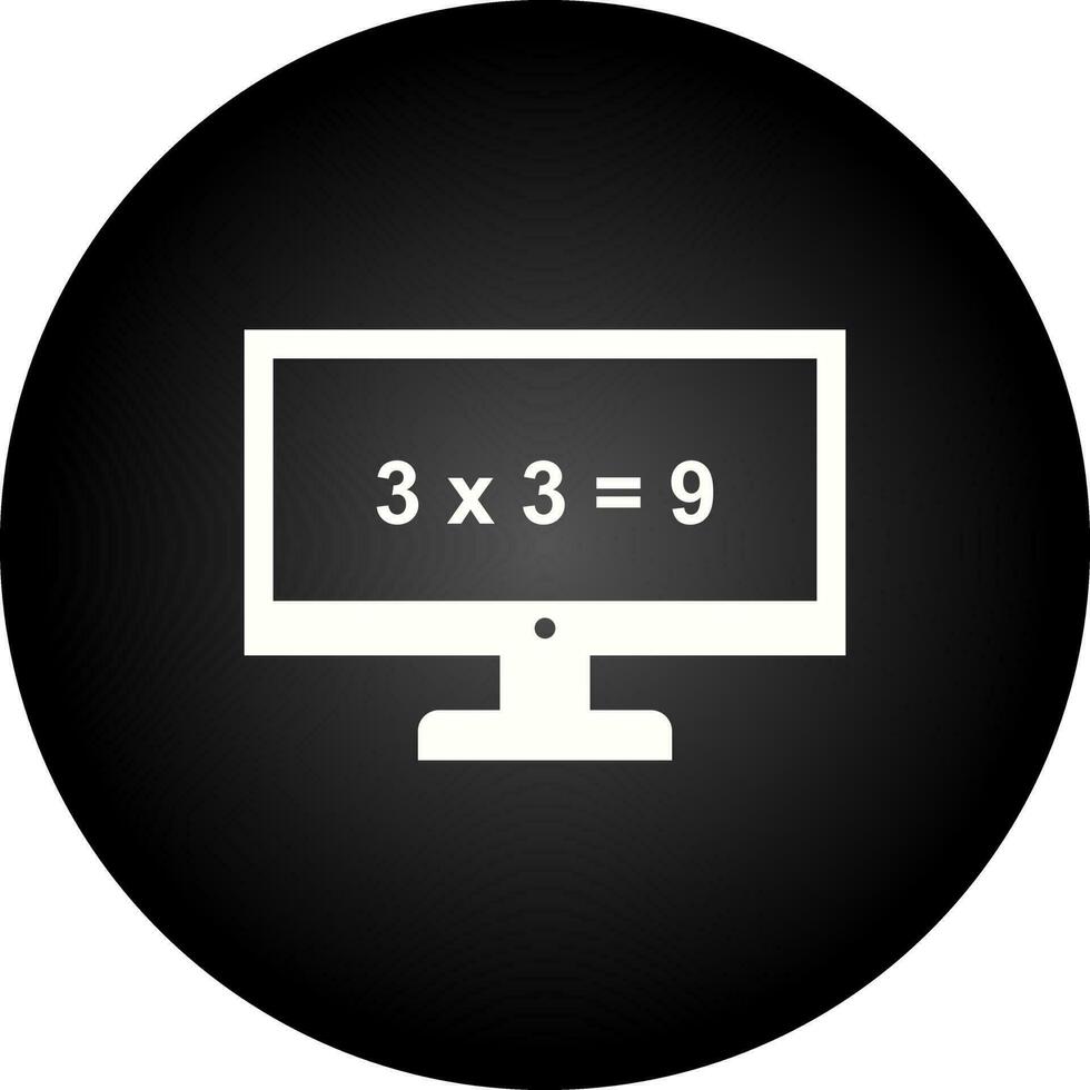 matemáticas en icono de vector de computadora