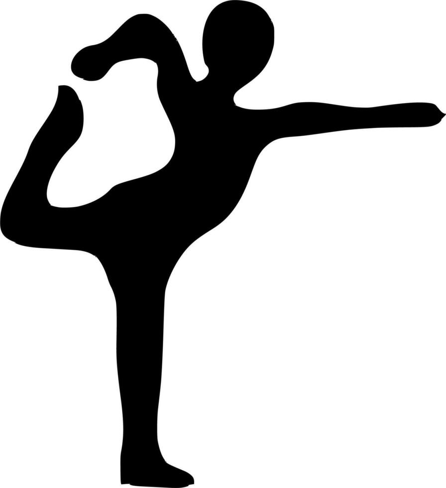 Vector silhouette of stretching on white background