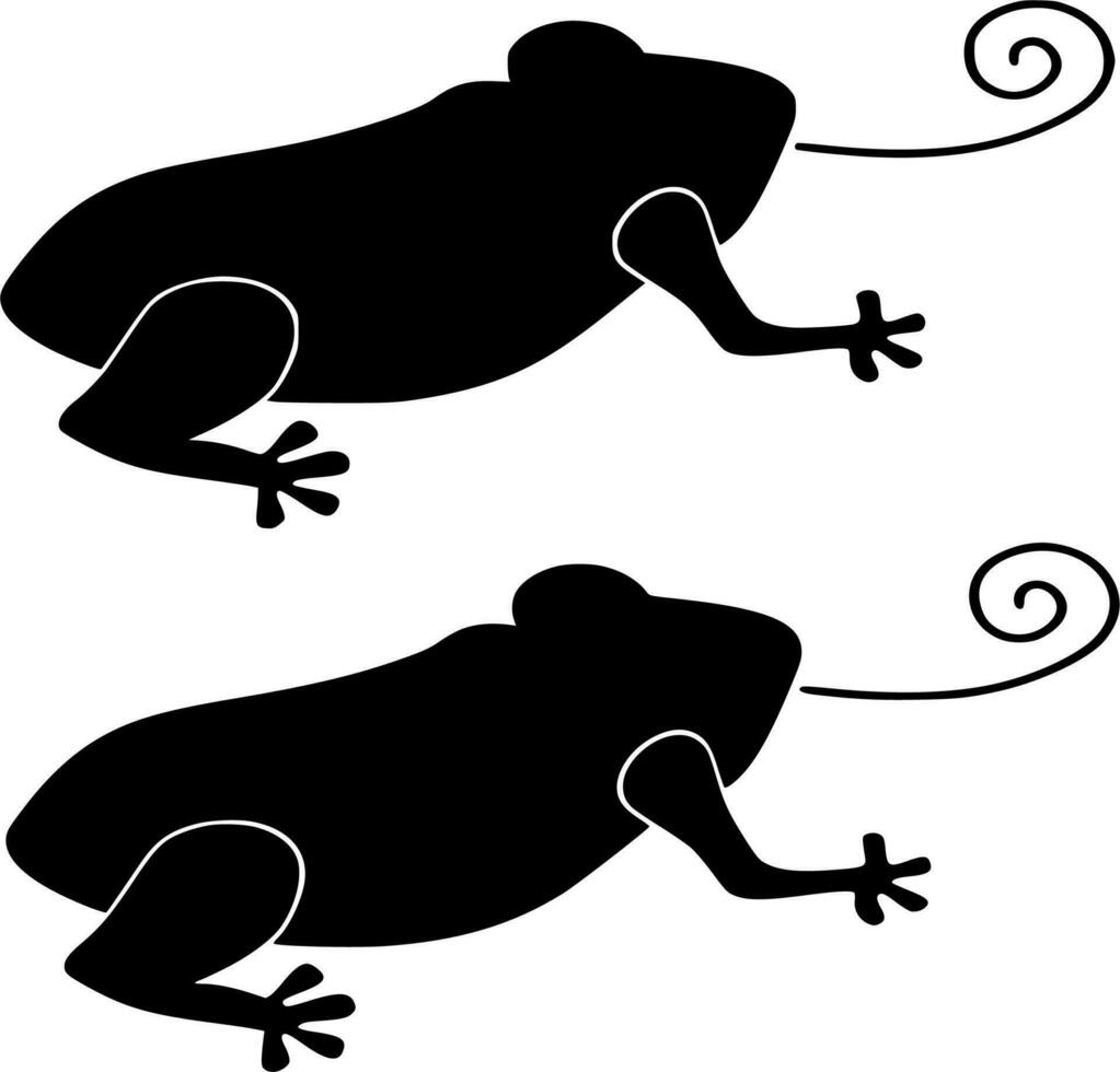 Vector silhouette of frog on white background