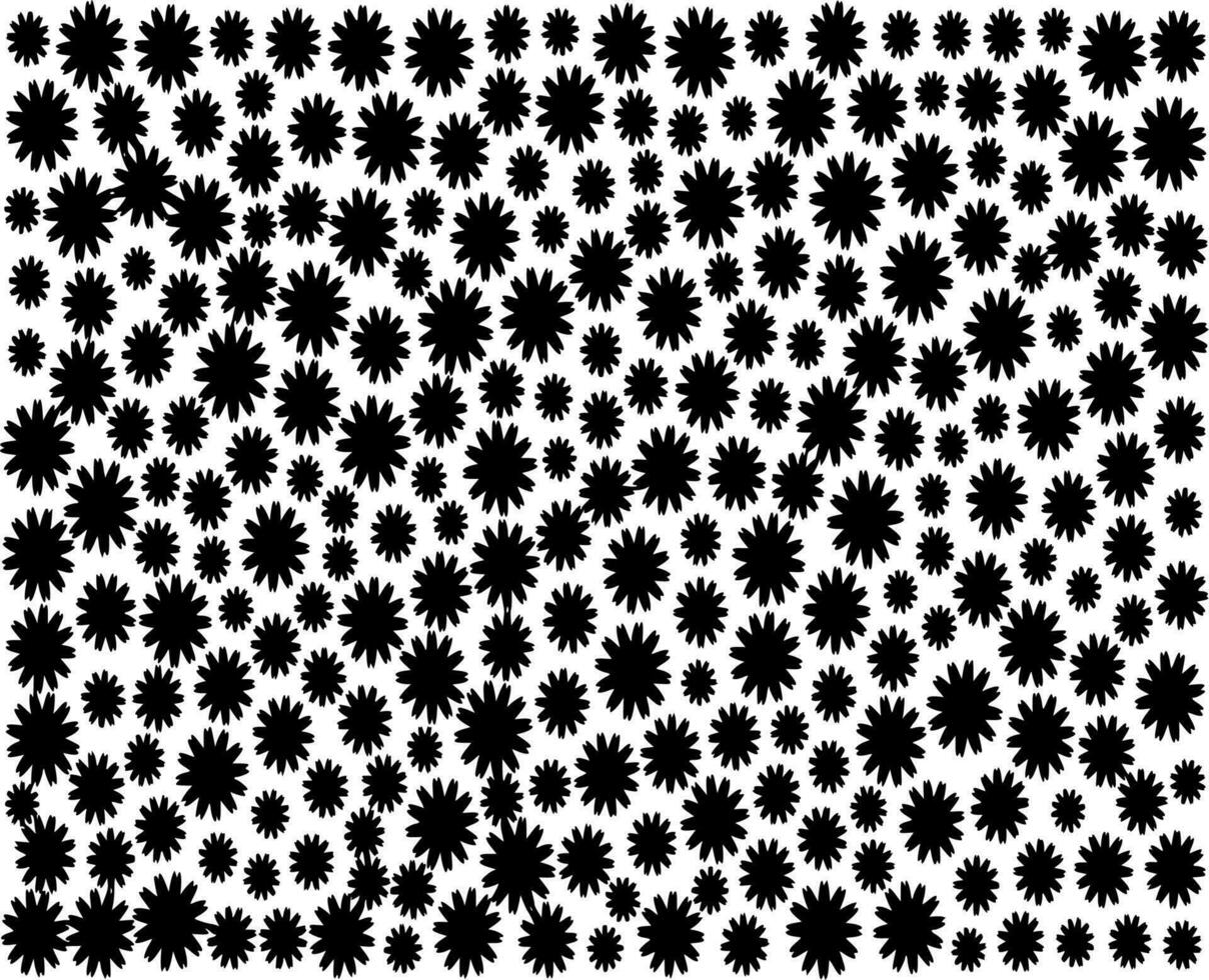 Vector silhouette of floral pattern on white background