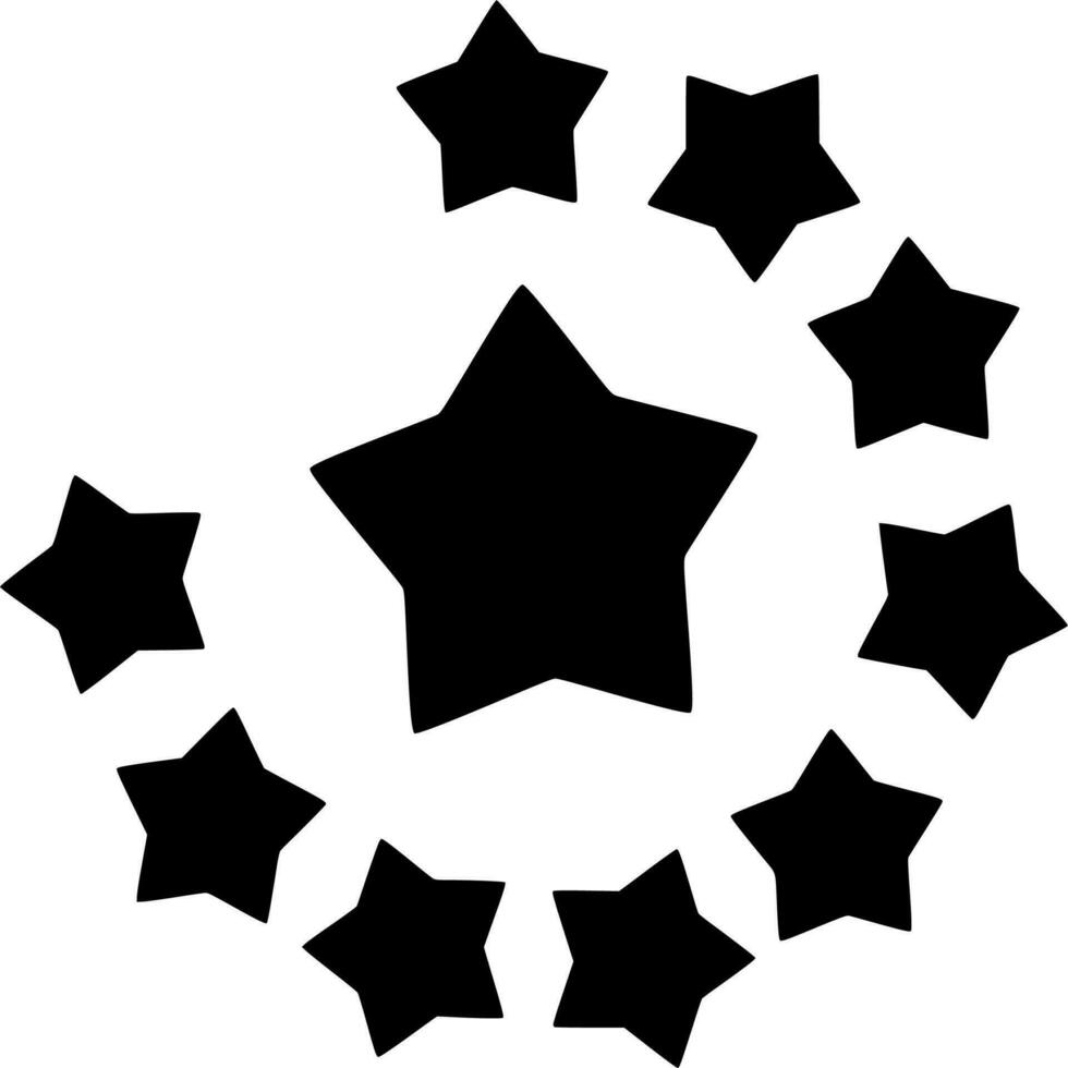 Vector silhouette of Star on white background