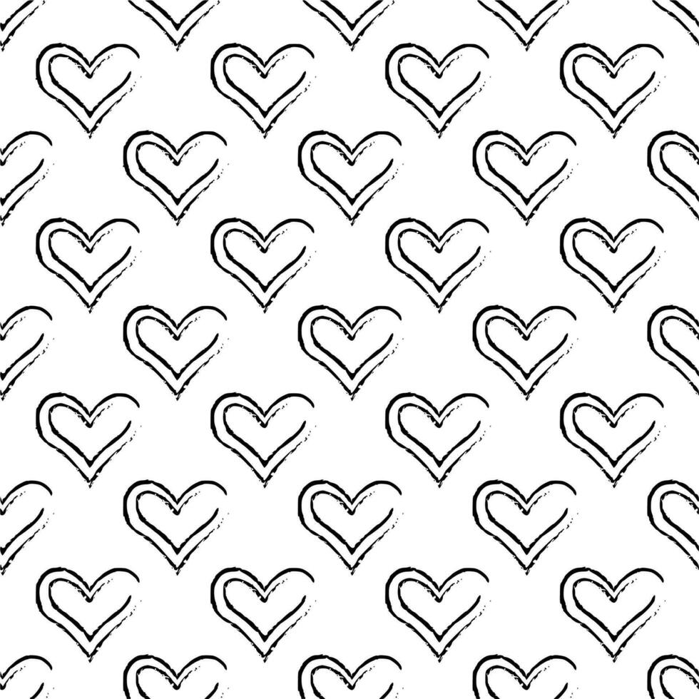 Vector silhouette of heart pattern on white background