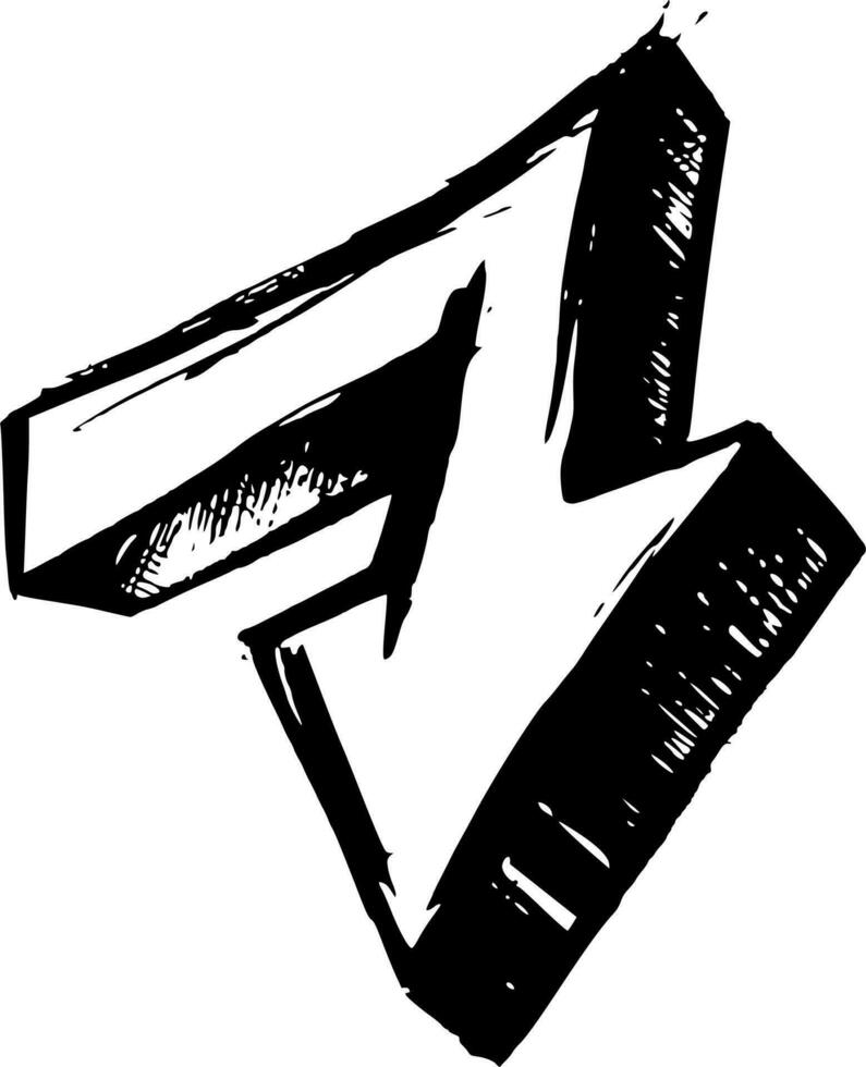 Vector silhouette of Arrow on white background