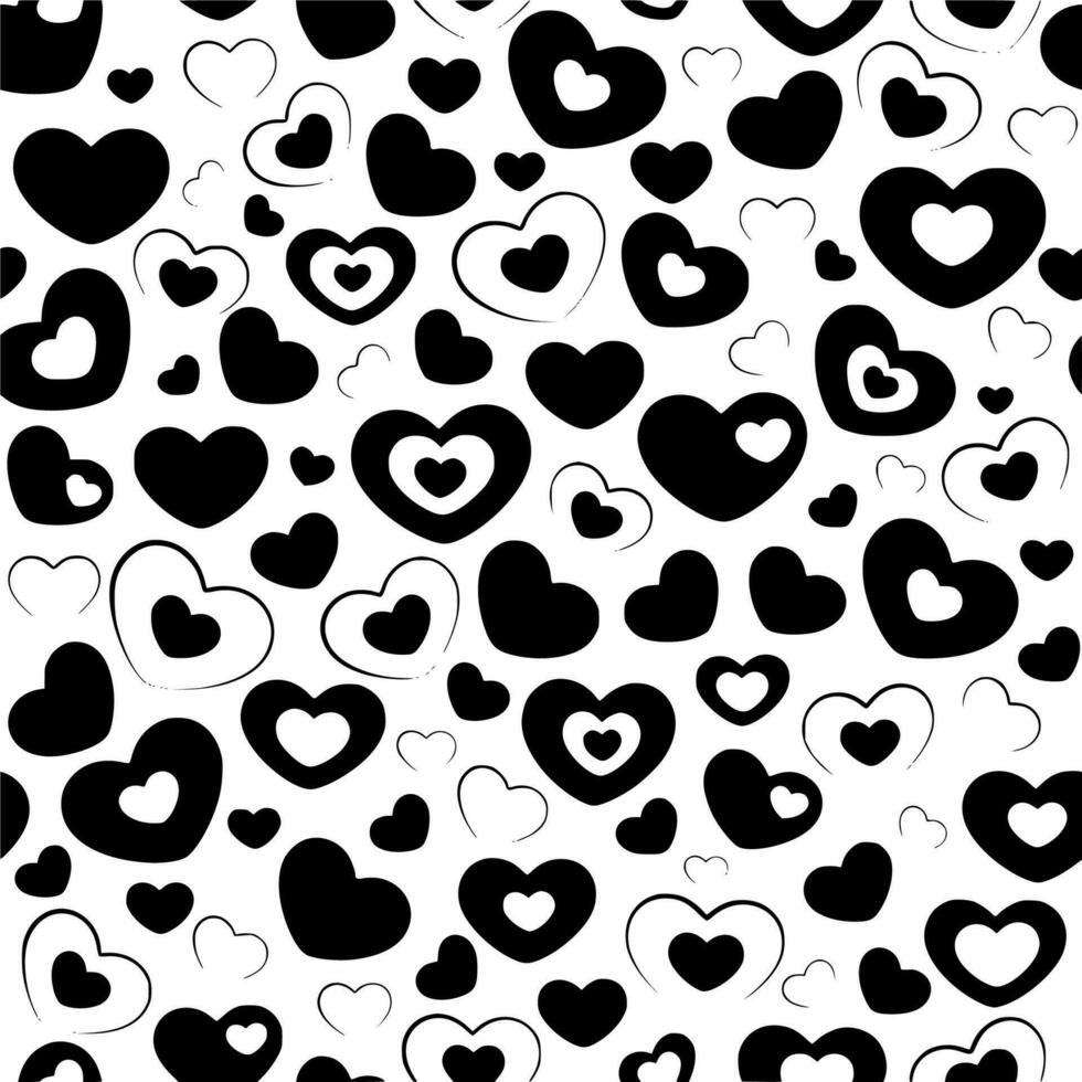 Vector silhouette of heart pattern on white background