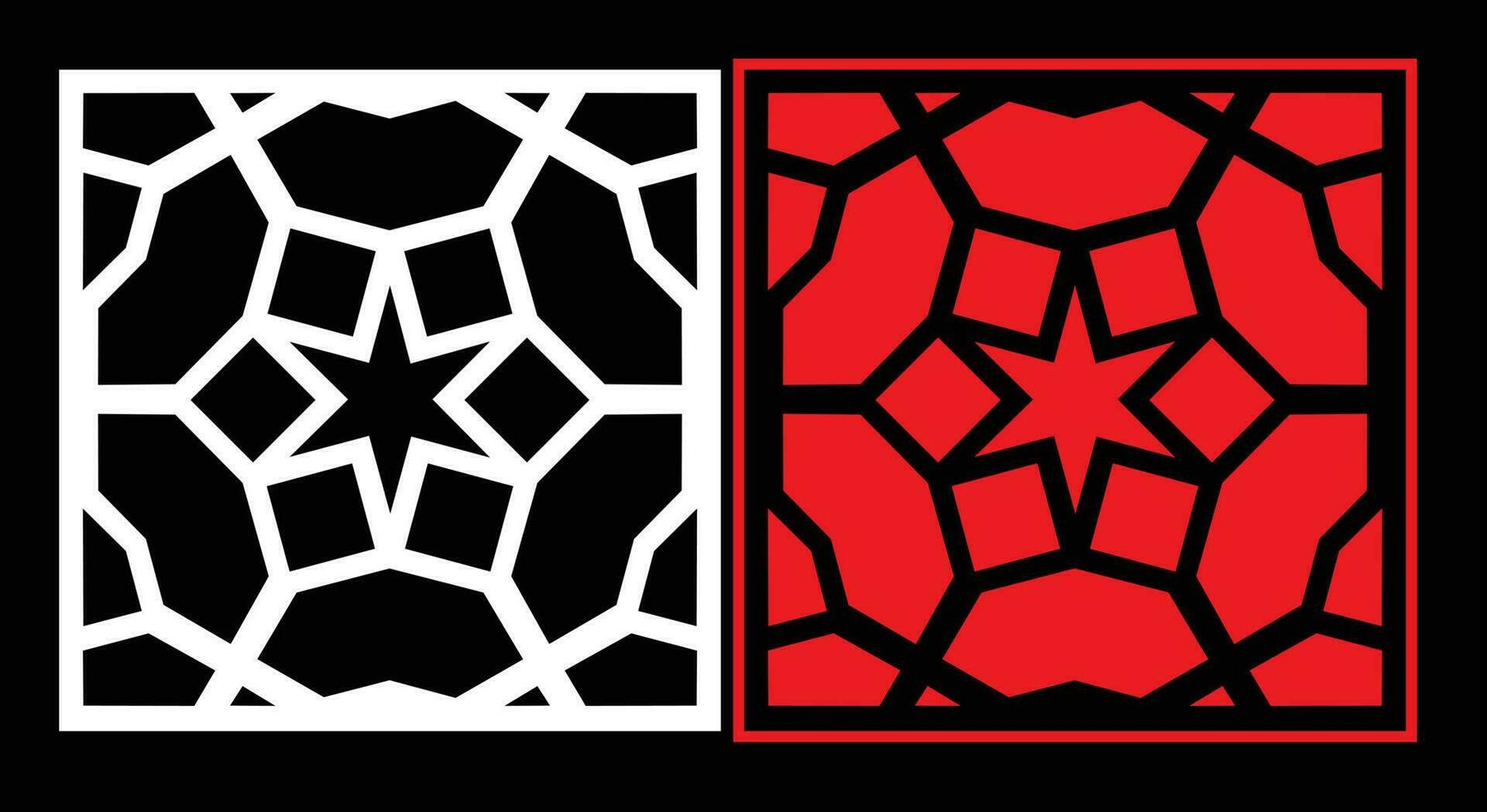 Decorative wall panels set Jali design for graphic and plywood,partition, foam, acrylic and CNC machine cutting. vector