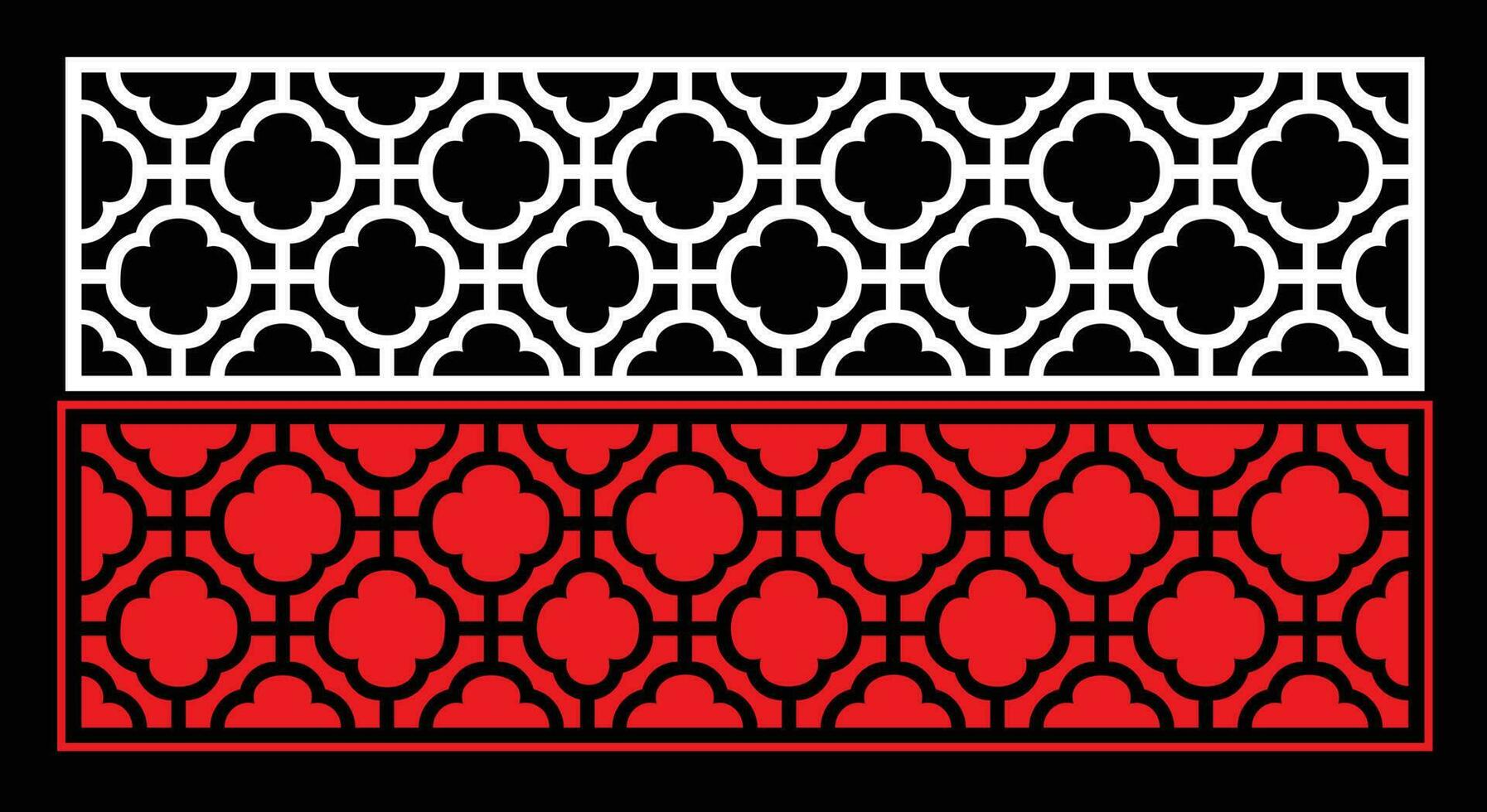 Decorative wall panels set Jali design for graphic and plywood,partition, foam, acrylic and CNC machine cutting. vector