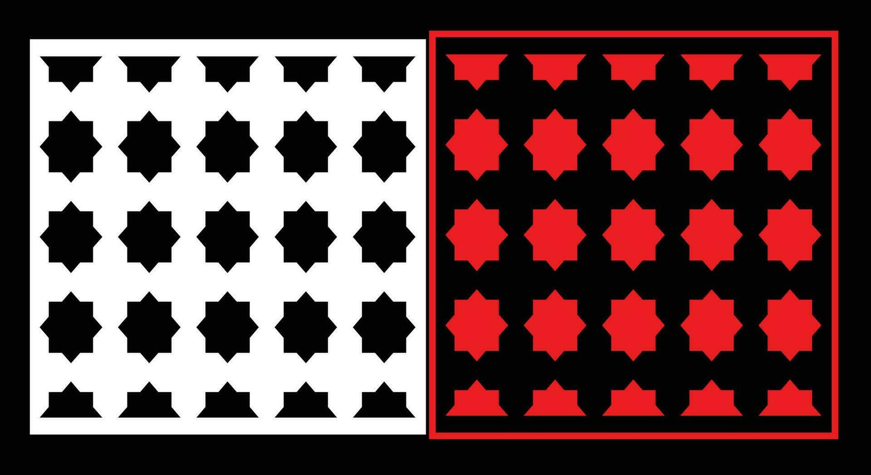 Decorative wall panels set Jali design for graphic and plywood,partition, foam, acrylic and CNC machine cutting. vector