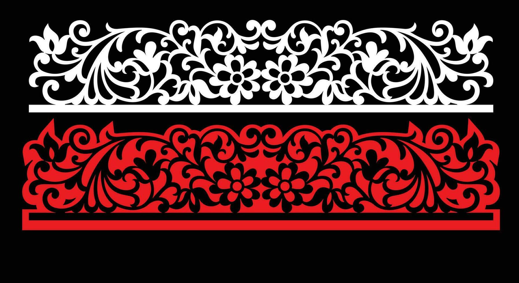 Decorative wall panels set Jali design CNC pattern, laser cutting pattern, router CNCcutting.Jali Laser cut decorative panel set with lace pattern. vector