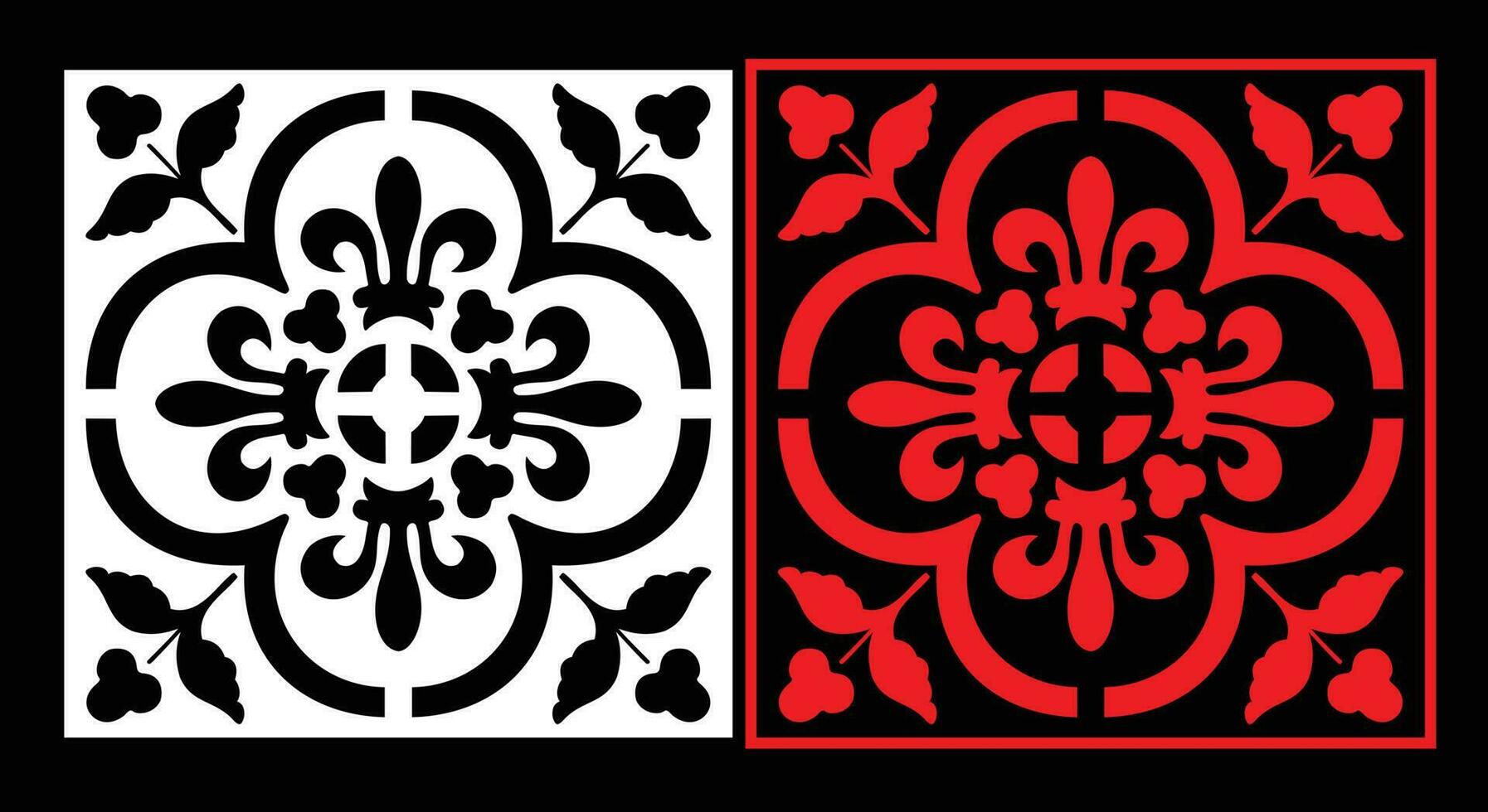 Decorative wall panels set Jali design for graphic and plywood,partition, foam, acrylic and CNC machine cutting. vector