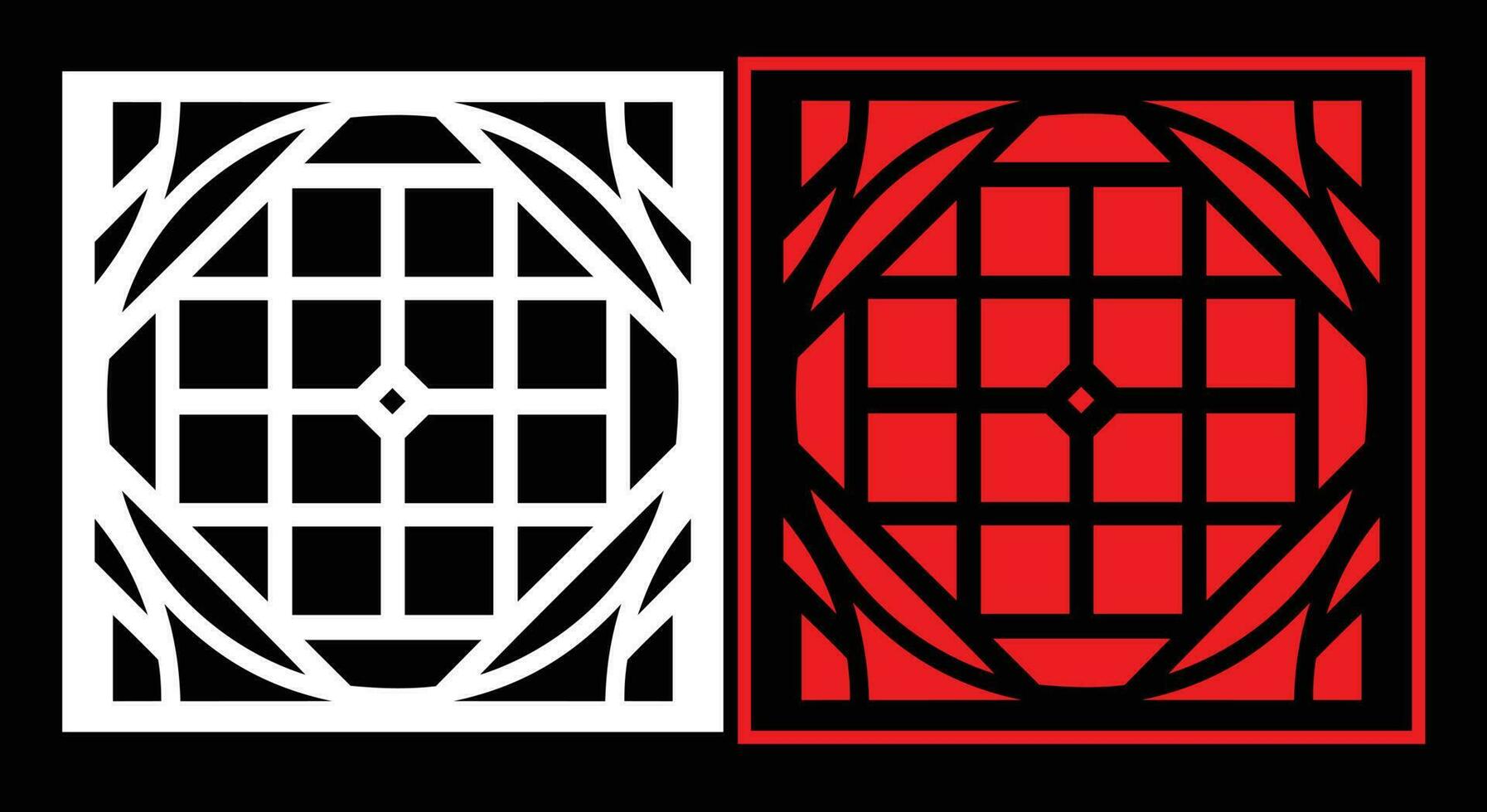 Decorative wall panels set Jali design for graphic and plywood,partition, foam, acrylic and CNC machine cutting. vector