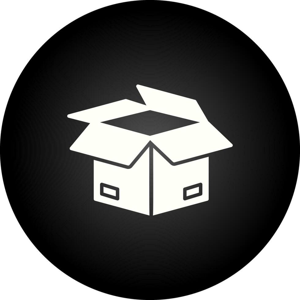 icono de vector de caja abierta