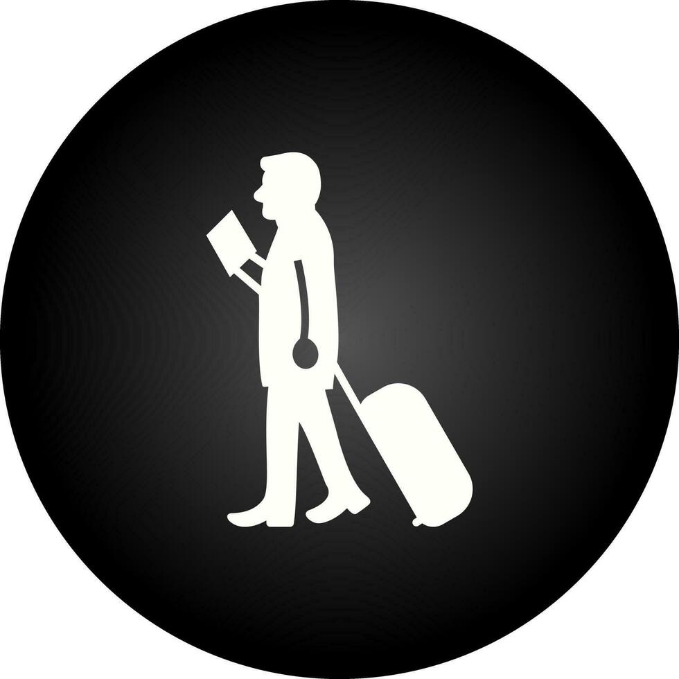 Walking with Luggage Vector Icon