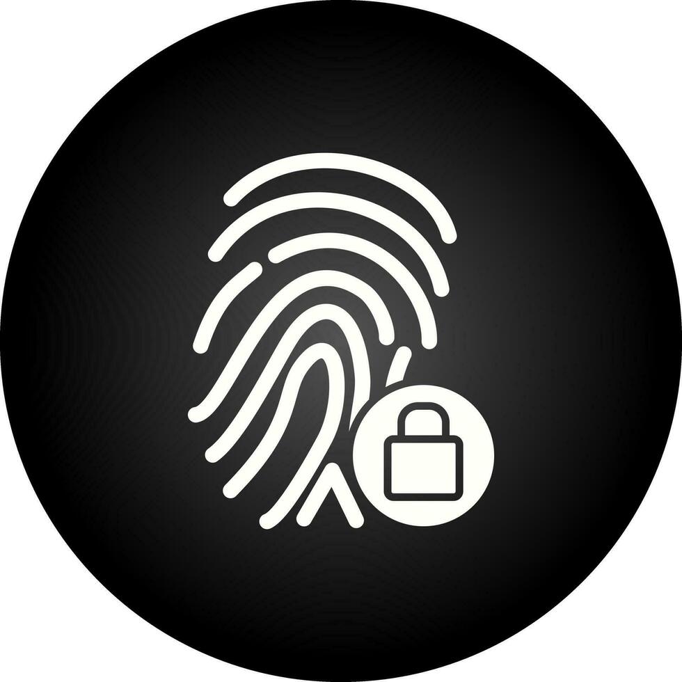 Fingerprint Lock Vector Icon