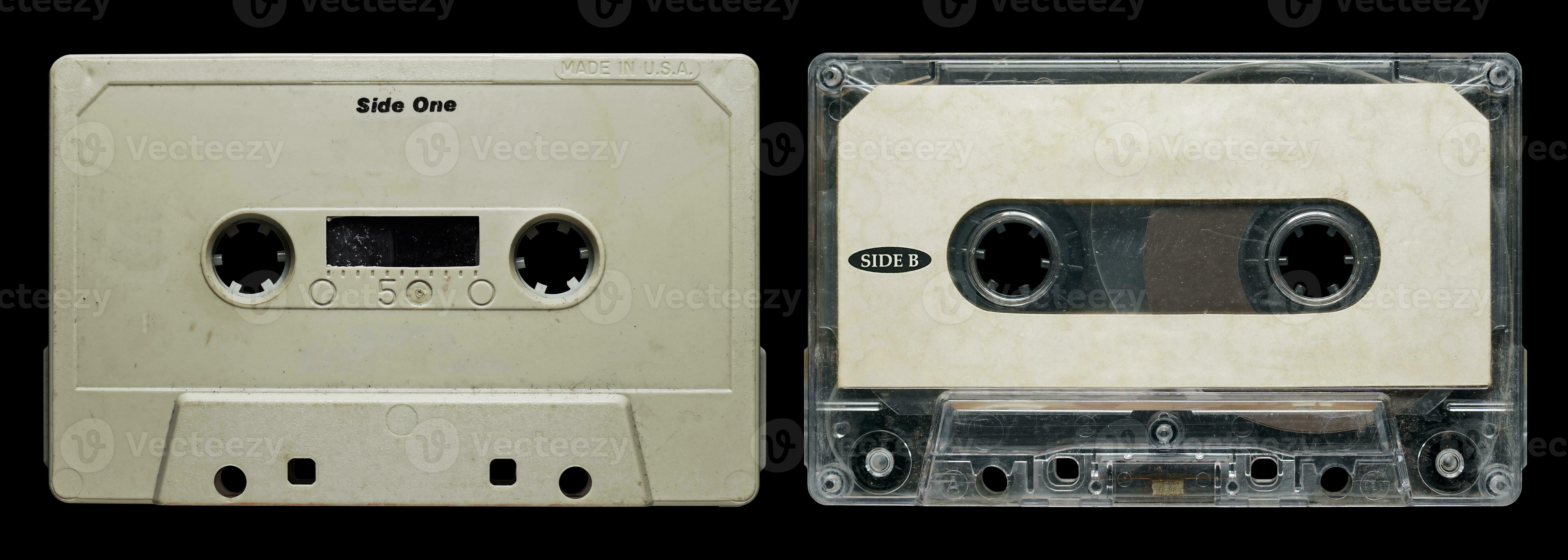 Old cassette tape collection with blank label mockup templates 23349043