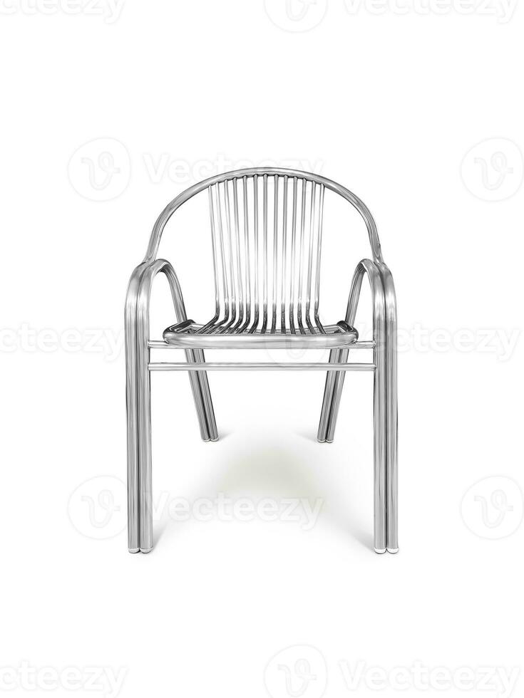 Modern style stainless steel chair chair for sitting isolated on white background photo