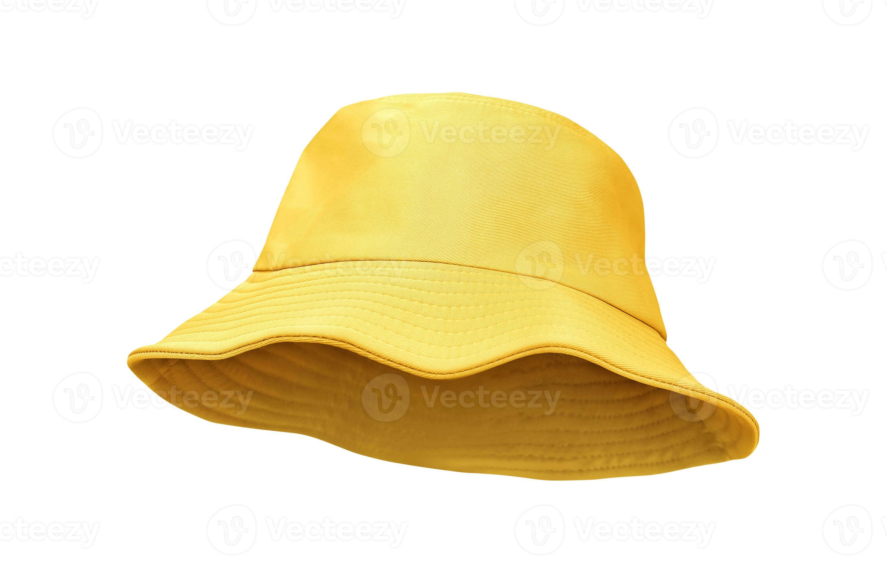 yellow bucket hat isolated on white 23349118 Stock Photo at Vecteezy