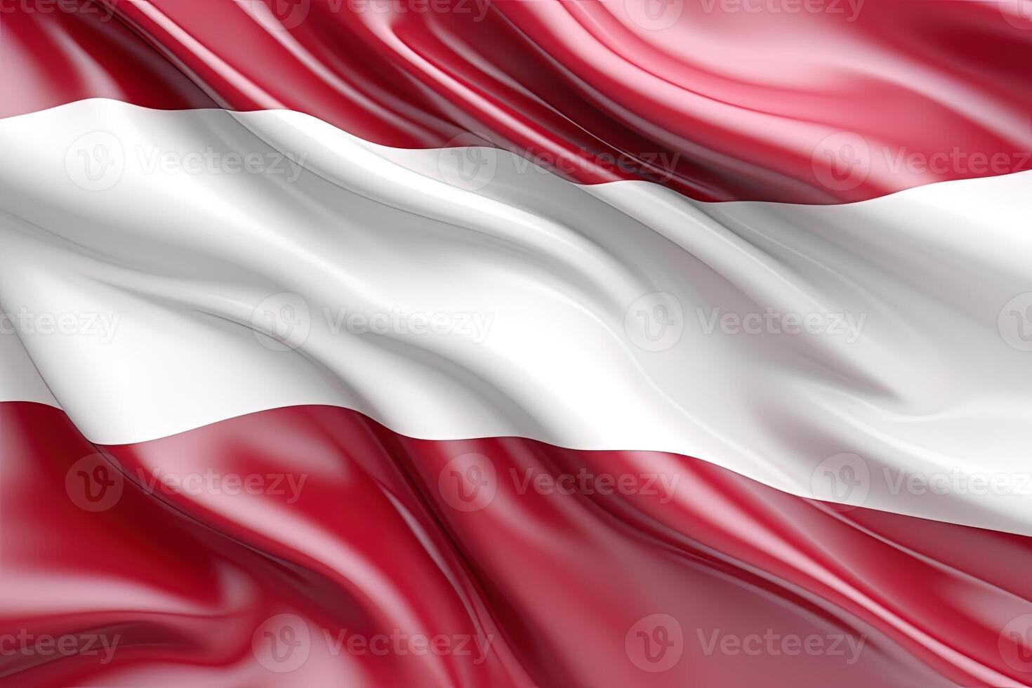 Red and white background, waving the national flag of Austria, waved a highly detailed close-up. photo