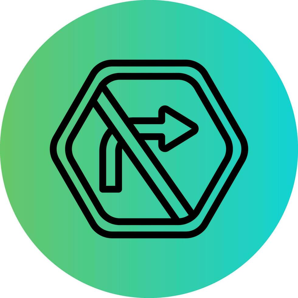 No Right Turn Vector Icon Design