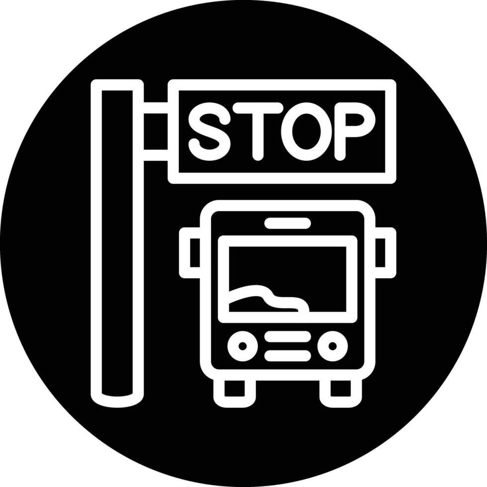 Bus Stop Vector Icon Design