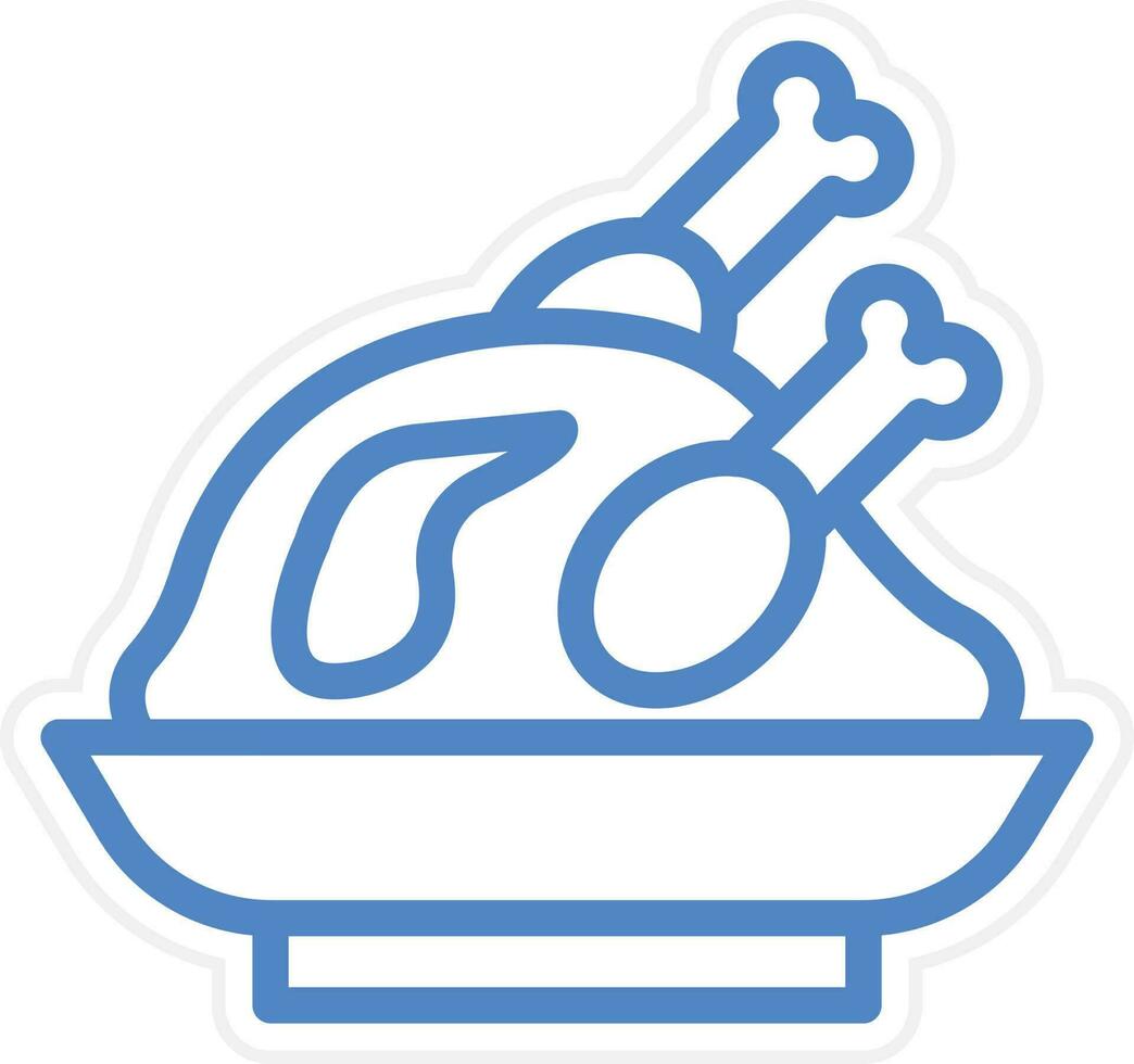 Roast Chicken Vector Icon Style