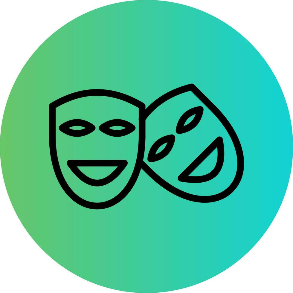 Theatre Mask Vector Icon Design