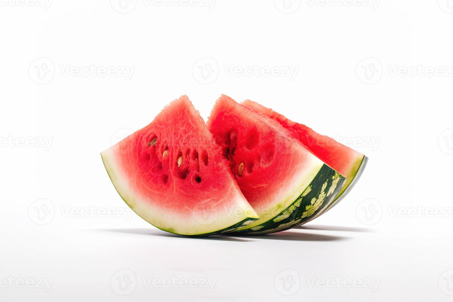 Fresh slices of watermelon, isolated on white background. photo