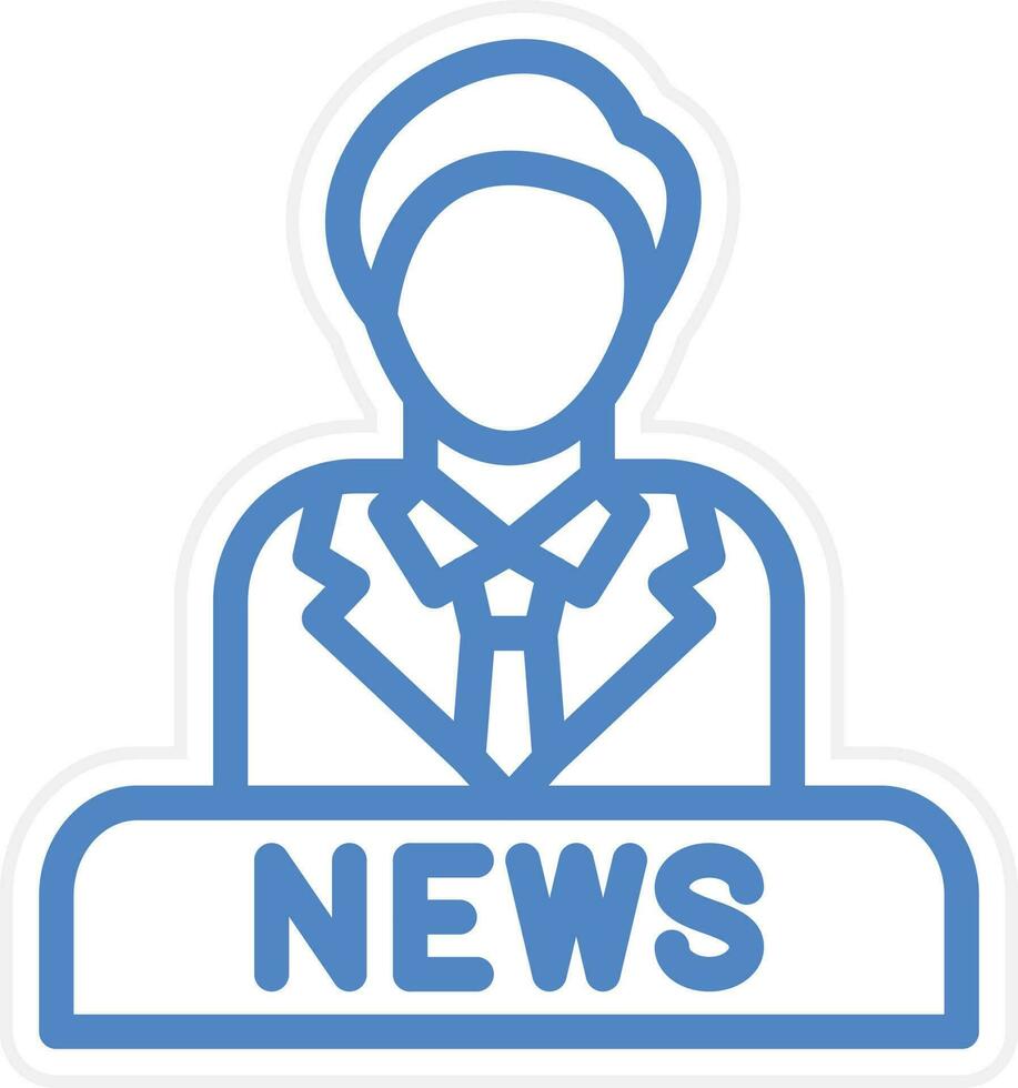 News Anchor Vector Icon Style