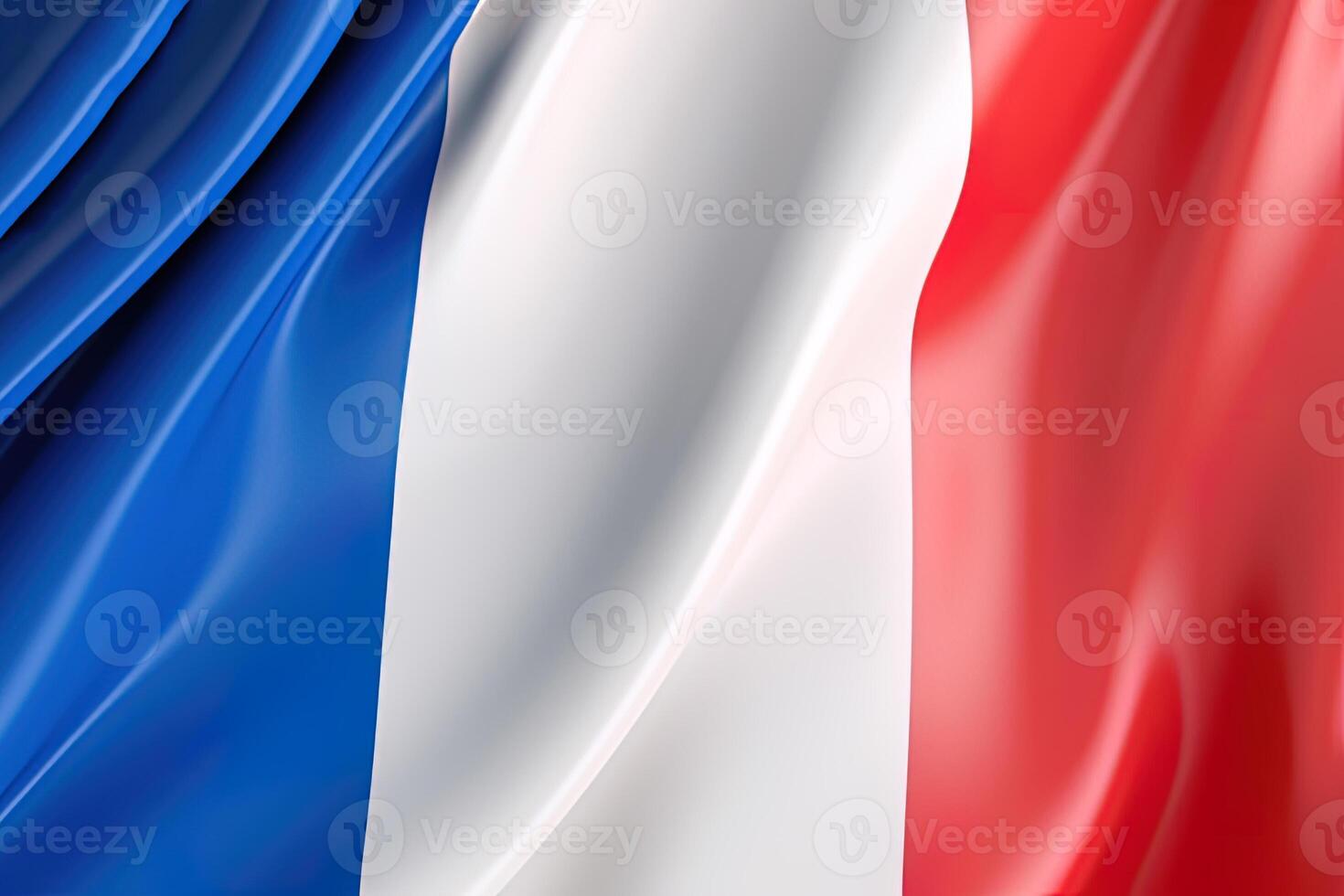 blue, white and red background, waving the national flag of France, waved a highly detailed close-up. photo