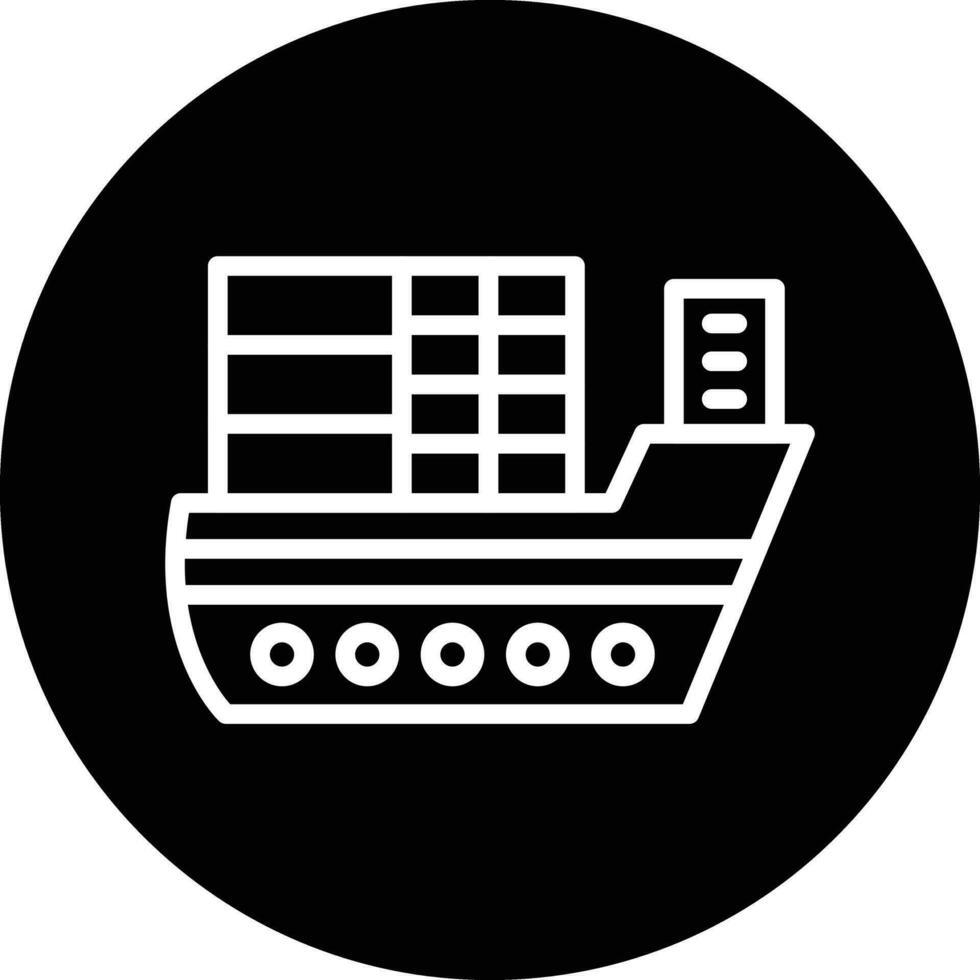 Cargo Ship Vector Icon Design