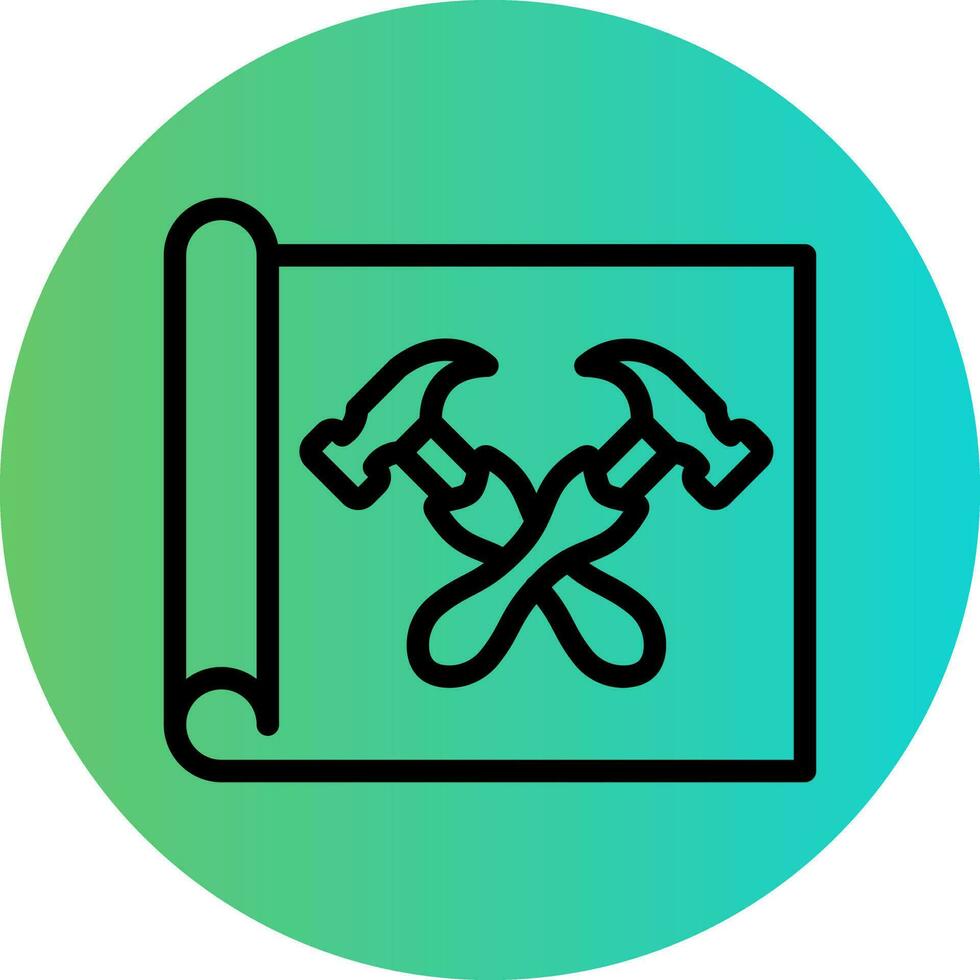 Construction Blueprint Vector Icon Design