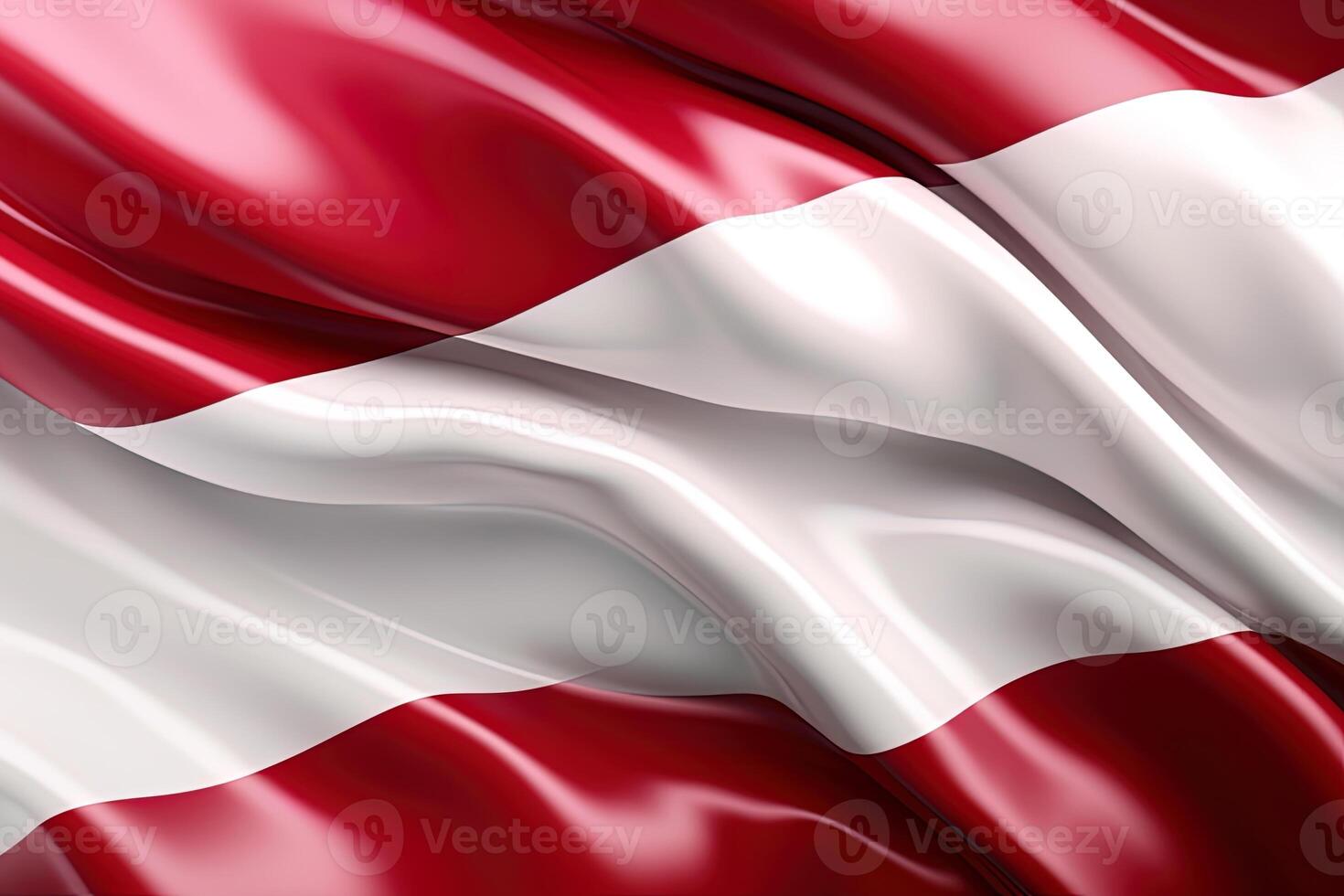 Red and white background, waving the national flag of Austria, waved a highly detailed close-up. photo