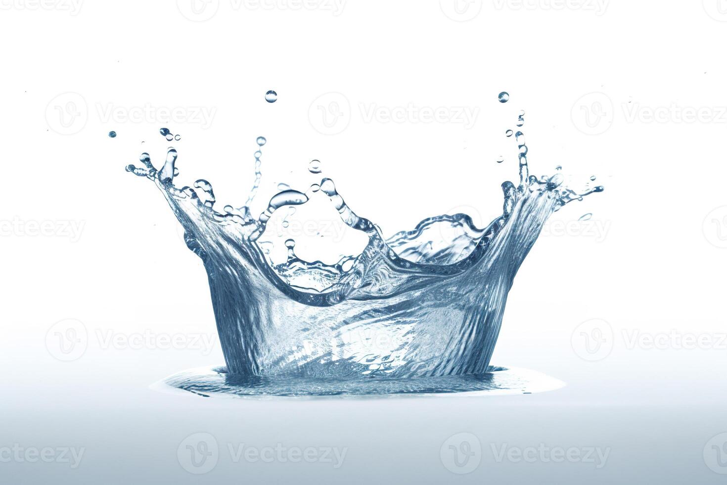 Water splash isolated on white background. photo