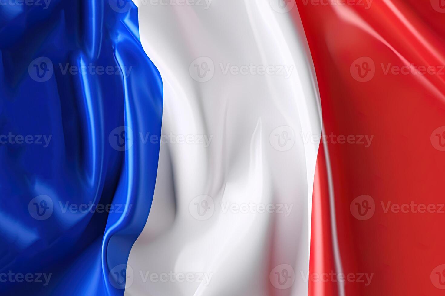blue, white and red background, waving the national flag of France, waved a highly detailed close-up. photo