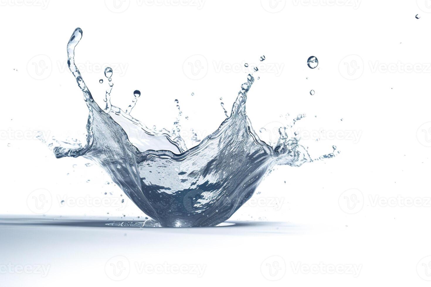 Water splash isolated on white background. photo