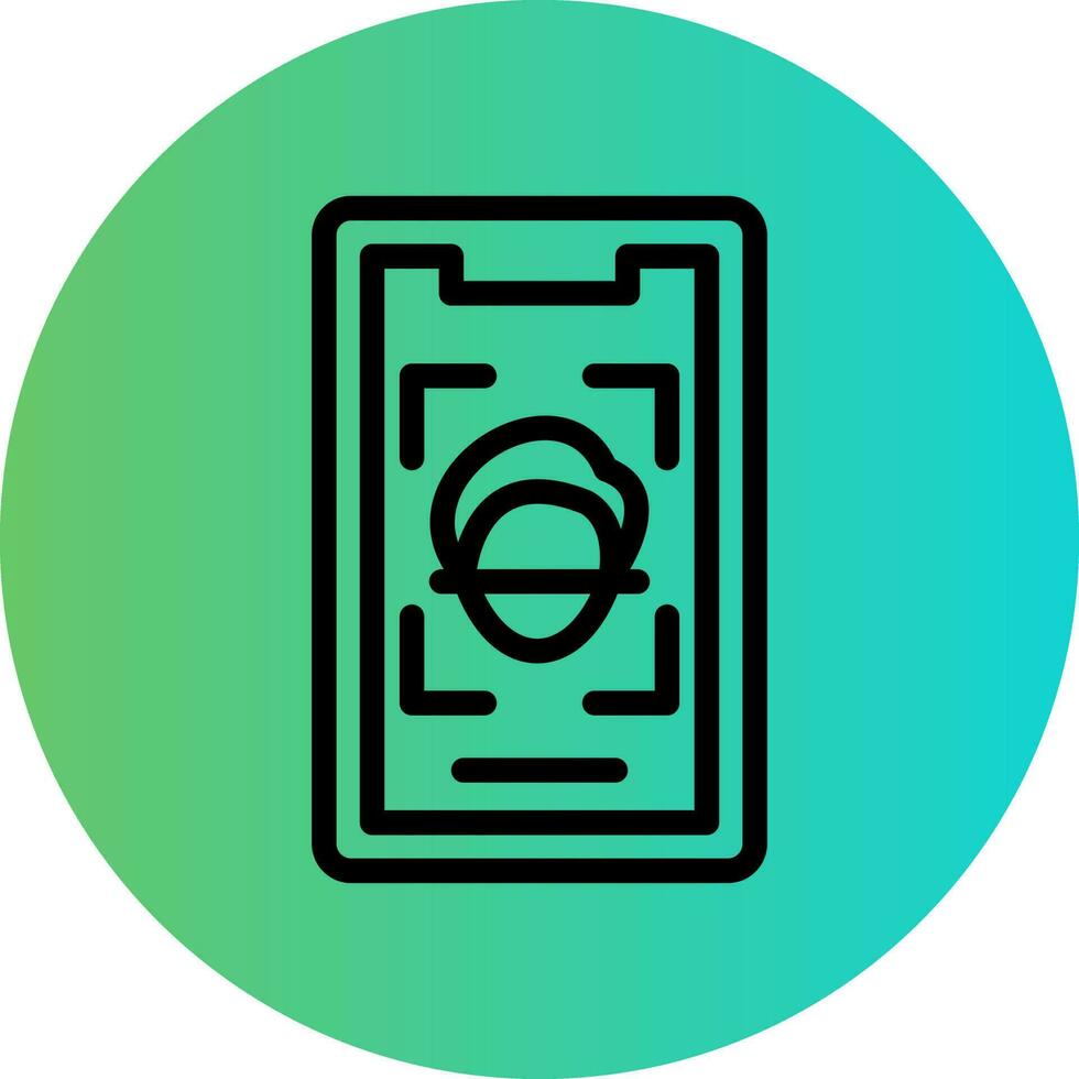 Mobile Face Scan Vector Icon Design
