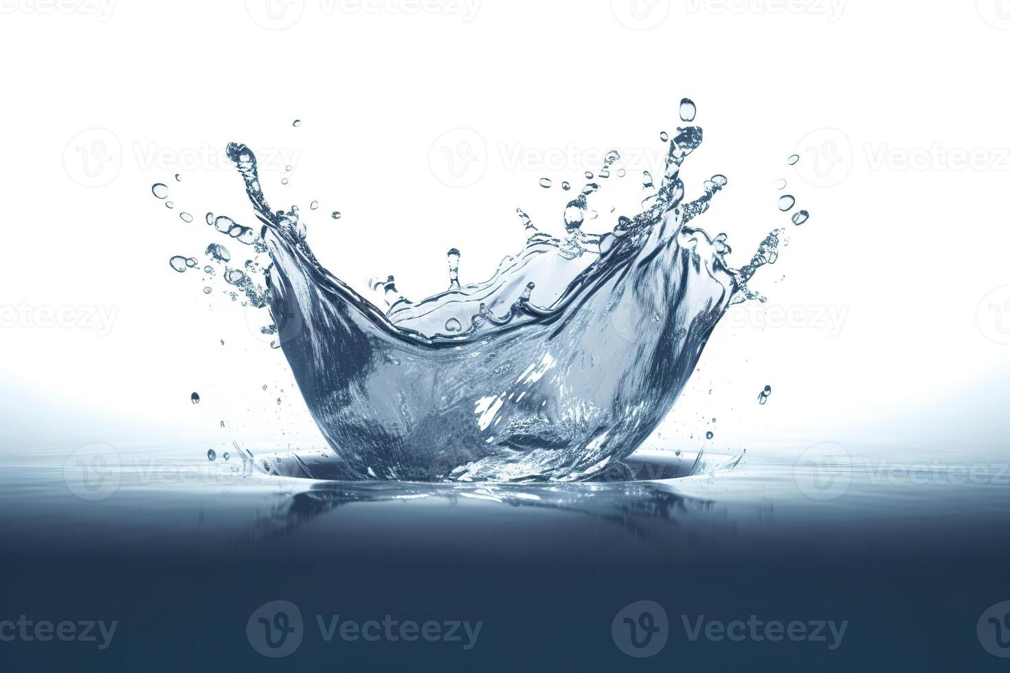 Water splash isolated on white background. photo