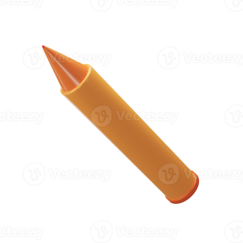 3D Render of Yellow Crayons Color Icon In 3D Style. png