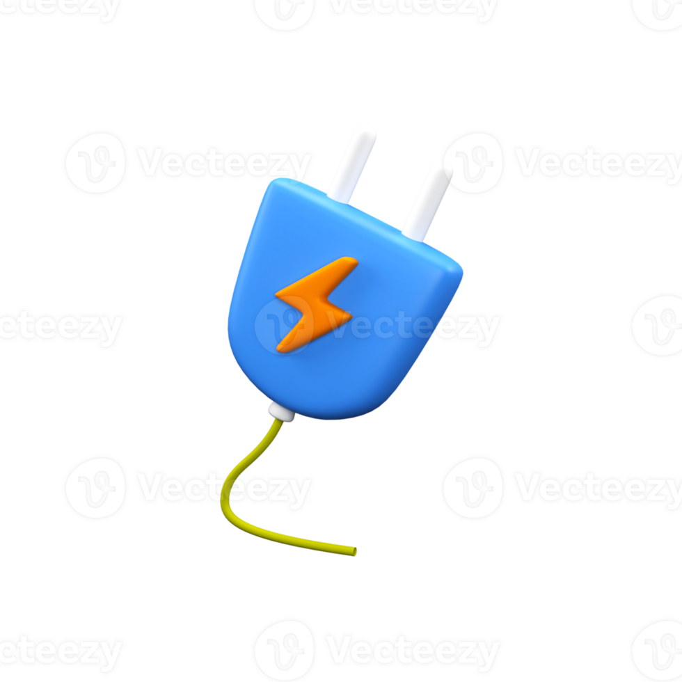 3D Rendering of Electric Plug Element In Blue And Green Color. png