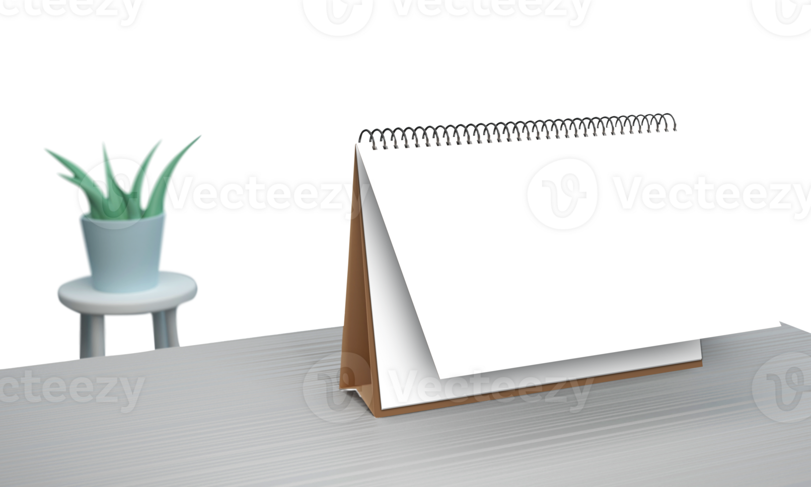 3D 2023 Yearly Desk Calendar And Plant Pot Against Background. png