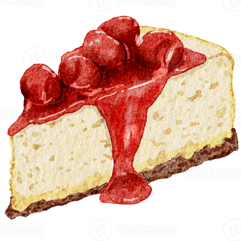 Raspberry cheesecake watercolour png