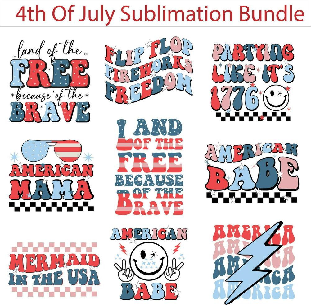 4th Of July Sublimation Design vector