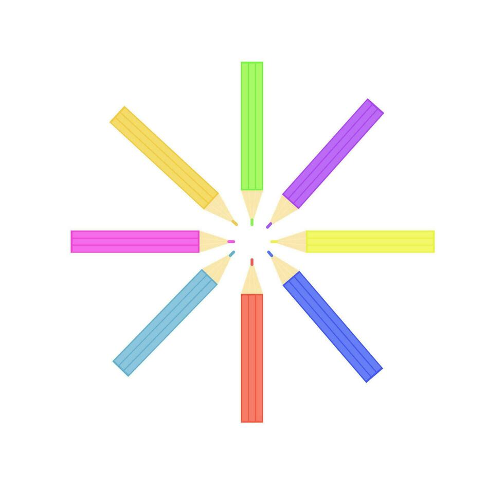 arco iris de colores lapices vector colección aislado en blanco antecedentes