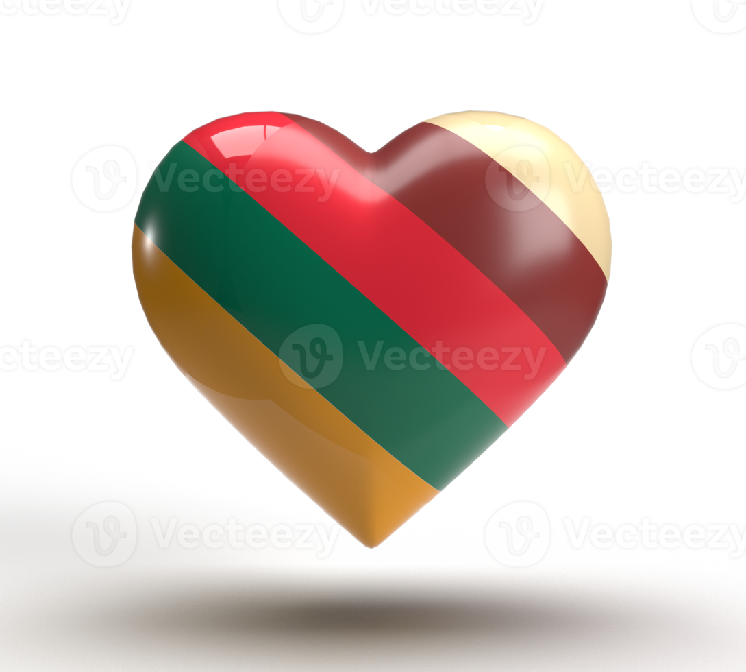 Heart love red green yellow cream brown color symbol decoration freedom right juneteenth african black history america culture event nation heritage festival federal national 19 government.3d render png